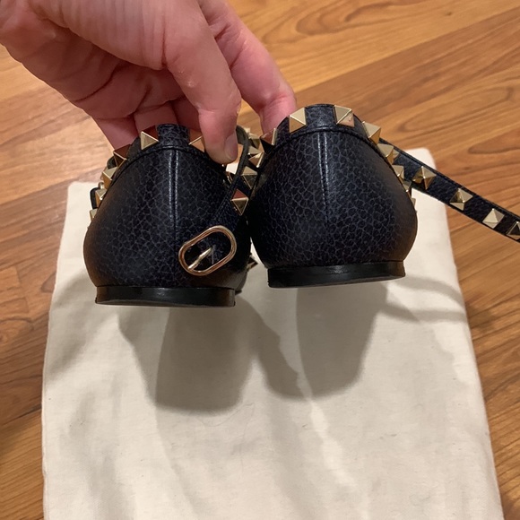 Valentino Rockstud Flats in Denim Color!! These are gorgeous and a rare color. - Picture 3 of 5